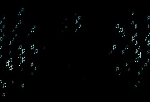 Dark BLUE vector texture with musical notes. イラスト素材