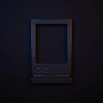 Dark-blue Voice assistant icon isolated on black background. Voice control .. Stock Illustration