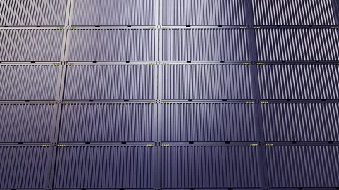 Dark blue wall of containers. Video backgrounds. Isolated. Stock Footage 287438098