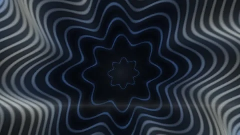 Dark Blue Wavy Flower Pattern Seamless Loop Stock Footage 340596110
