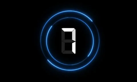 Dark Blue White Neon Countdown Video Video stock 282851123