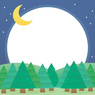 Dark blue winter night frame Stock Illustration