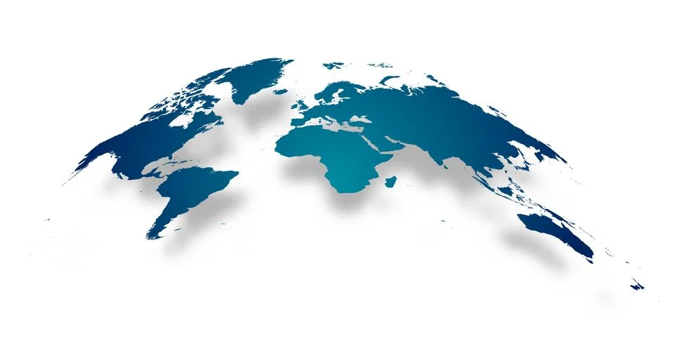 Dark Blue World Convex Map Stock Illustration