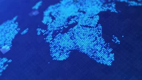Dark blue World map with node and line connection Loop Background Animation, Stock Footage 157873839