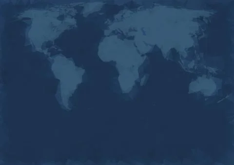 Dark blue world map. Vector layout Illustrazione stock