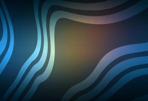 Dark Blue, Yellow vector backdrop with bent lines. Stock Illustration