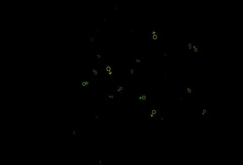 Dark blue, yellow vector backdrop with gender signs. 스톡 일러스트