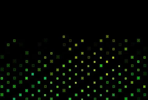 Dark Blue, Yellow vector backdrop with circles, squares. Stock Illustration