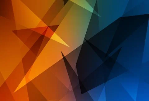 Dark Blue, Yellow vector backdrop with lines, triangles. Stock Illustration