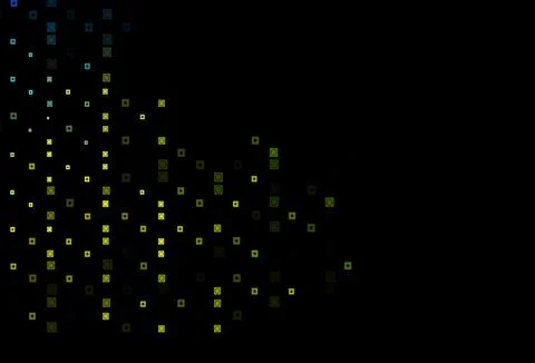 Dark Blue, Yellow vector background with rectangles, circles. Stock Illustration