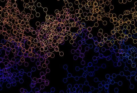 Dark Blue, Yellow vector background with forms of artificial intelligence. Stock Illustration