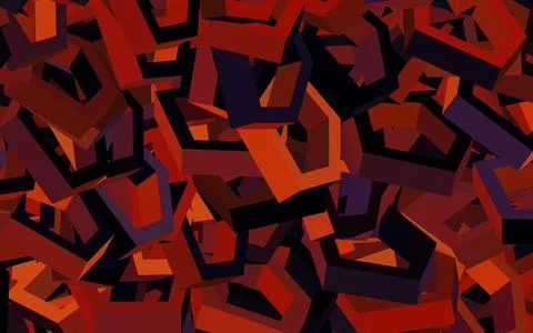 Dark Blue, Yellow vector background with set of hexagons. イラスト素材