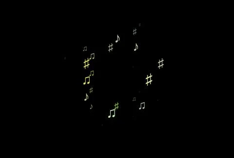 Dark Blue, Yellow vector background with music symbols. イラスト素材