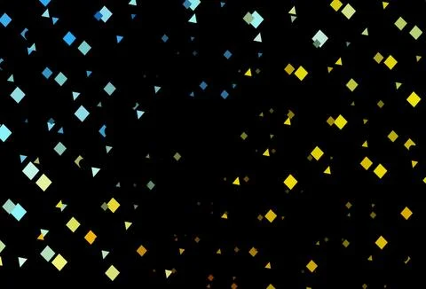 Dark blue, yellow vector cover in polygonal style with circles. 스톡 일러스트