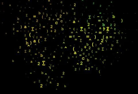 Dark Blue, Yellow vector cover with math elements. Stock Illustration