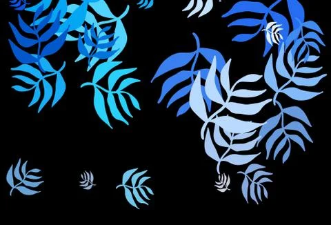 Dark Blue, Yellow vector doodle pattern with leaves. Illustrazione stock