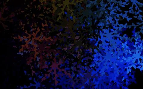 Dark Blue, Yellow vector doodle background with flowers, leaves. Stock Illustration