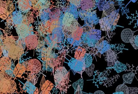 Dark Blue, Yellow vector elegant pattern with trees, branches. Illustrazione stock