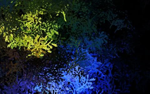 Dark Blue, Yellow vector elegant pattern with trees, branches. Illustrazione stock