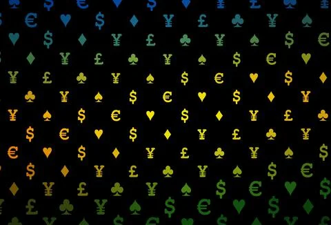Dark blue, yellow vector layout with elements of cards. Stock Illustration