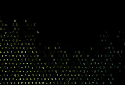 Dark blue, yellow vector layout with latin alphabet. Stock Illustration