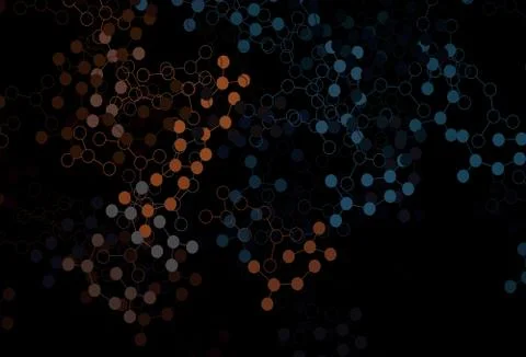 Dark Blue, Yellow vector pattern with artificial intelligence network. Illustrazione stock