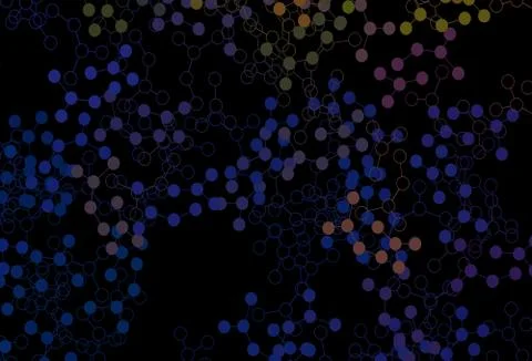 Dark Blue, Yellow vector pattern with artificial intelligence network. Illustrazione stock