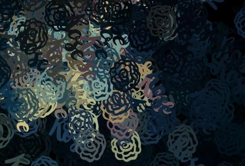 Dark Blue, Yellow vector pattern with random forms. Stock Illustration