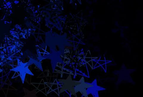 Dark Blue, Yellow vector pattern with christmas snowflakes, stars. 스톡 일러스트