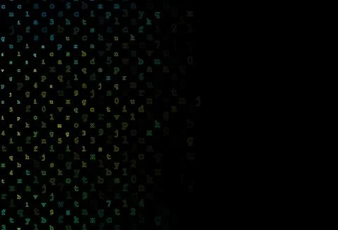 Dark Blue, Yellow vector pattern with ABC symbols. Stock Illustration