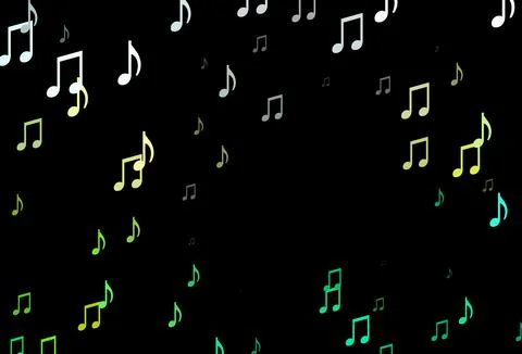 Dark Blue, Yellow vector pattern with music elements. Stock Illustration