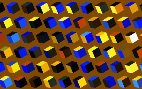 Dark Blue, Yellow vector pattern in square style. Stock Illustration