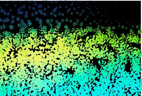Dark Blue, Yellow vector pattern with chaotic shapes. Stock Illustration