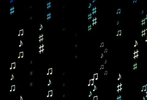 Dark Blue, Yellow vector pattern with music elements. Illustrazione stock