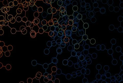 Dark Blue, Yellow vector template with artificial intelligence structure. Illustrazione stock