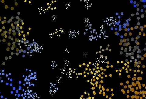 Dark Blue, Yellow vector template with artificial intelligence structure. Illustrazione stock