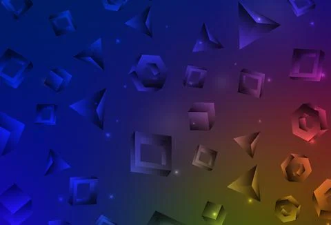 Dark Blue, Yellow vector template with crystals, squares. Stock Illustration