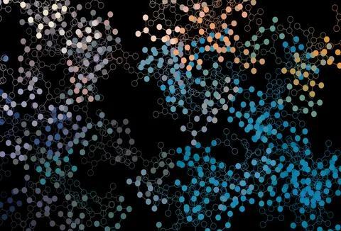 Dark Blue, Yellow vector texture with artificial intelligence concept. Illustrazione stock
