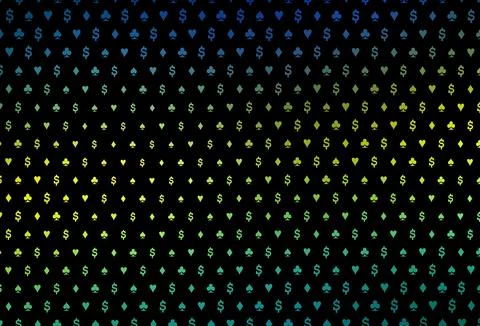 Dark blue, yellow vector texture with playing cards. 스톡 일러스트