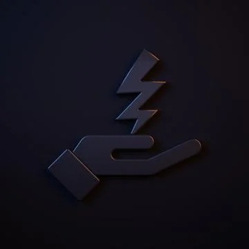 Dark-blue Zeus icon isolated on black background. Greek god. God of Lightni.. Stock Illustration