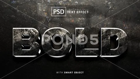 Dark bold text effect editable PSD Template
