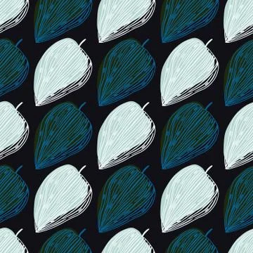 Dark botanic background with abstract leaves shapes. Black background with gr Stock Illustration