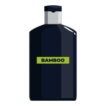 Dark bottle of bamboo shampoo or shower gel displaying eco friendly product Stock Illustration
