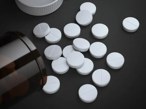 Dark bottle with white pills イラスト素材
