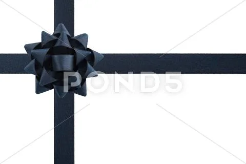 Dark bow and ribbons Stock Photos