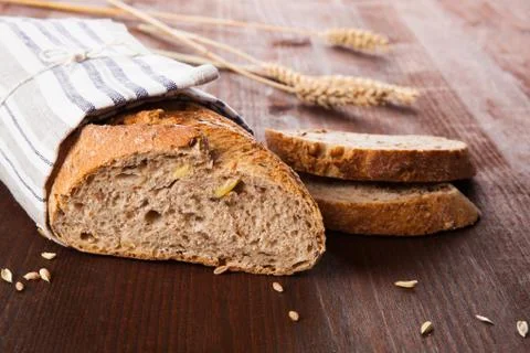 Dark bread still life. Stock Photos