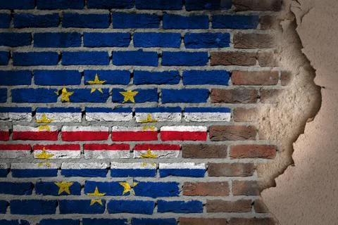 Dark brick wall with plaster - cape verde Stock Illustration