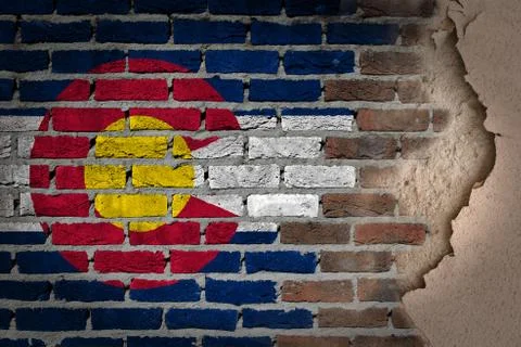 Dark brick wall with plaster - colorado Stock Illustration