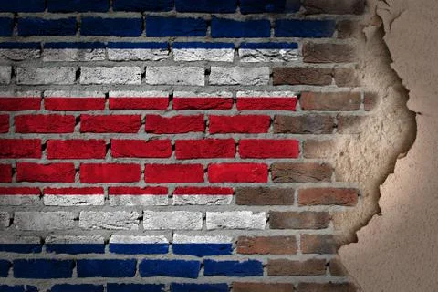 Dark brick wall with plaster - costa rica Stock Illustration