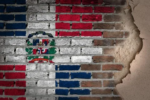 Dark brick wall with plaster - dominican republic Stock Illustration
